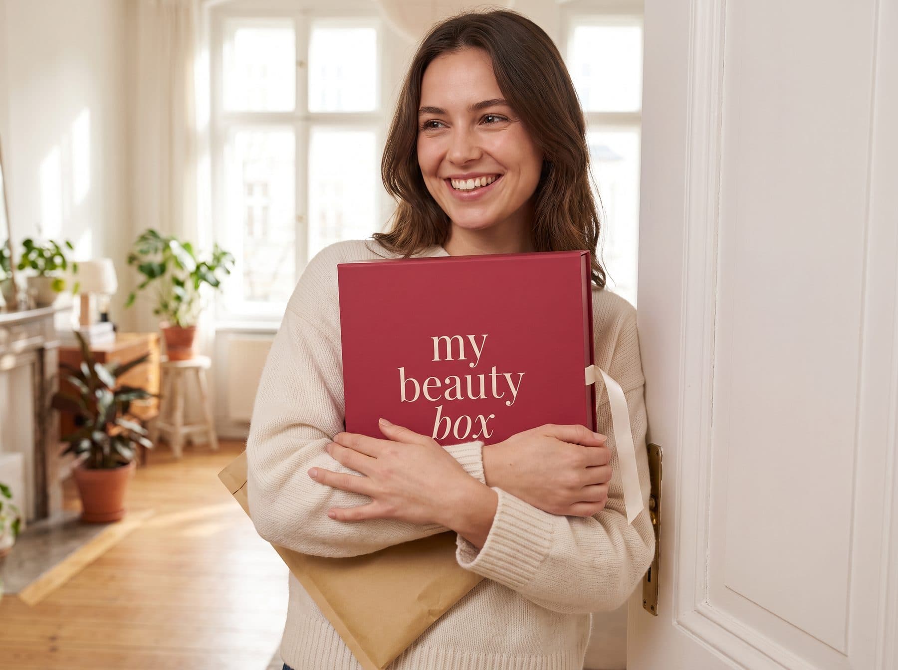 Une cliente reçoit sa box My Beauty Box chez elle